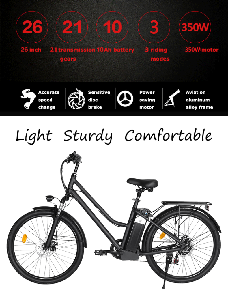 Carregue a imagem no visualizador da Galeria, EBIKESZ BK1 Electric Bicycle, 350W Motor,36V 10AH Removable Battery EBIKESZ
