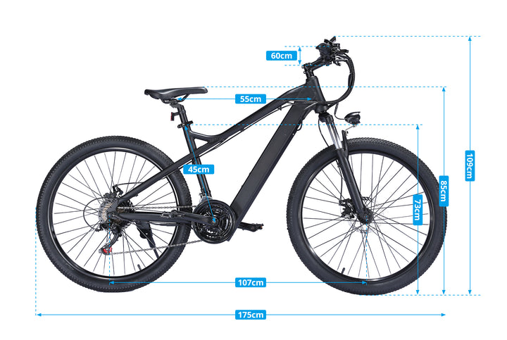 EBIKESZ B39 Electric Bicycle, 350W Motor,48V 10AH Moutain EBIKE EBIKESZ