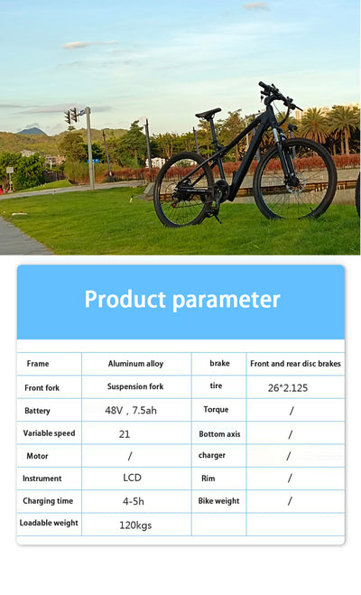 EBIKESZ B39 Electric Bicycle, 350W Motor,48V 10AH Moutain EBIKE EBIKESZ
