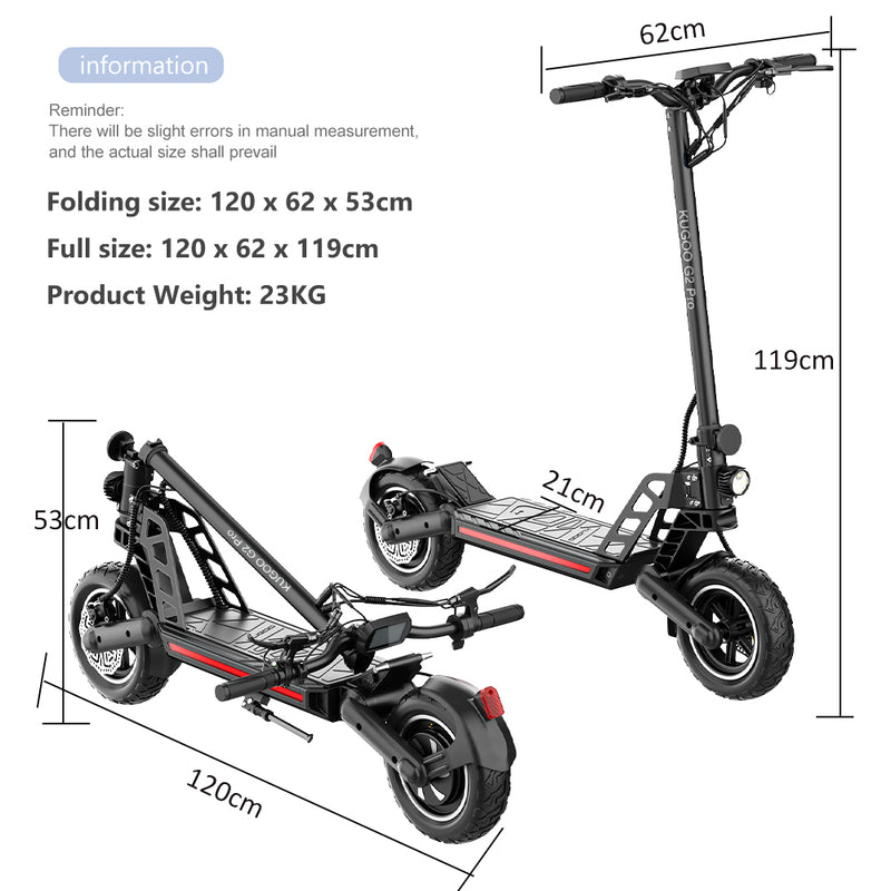 Carregue a imagem no visualizador da Galeria, Kugoo G2 Pro Electric Scooter with Brushless 800W Motor Folding Design10
