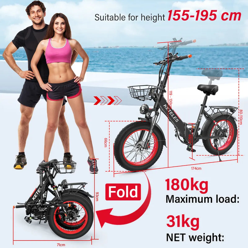 Carregue a imagem no visualizador da Galeria, KETELES KS9 36V 250W folding electric bike8
