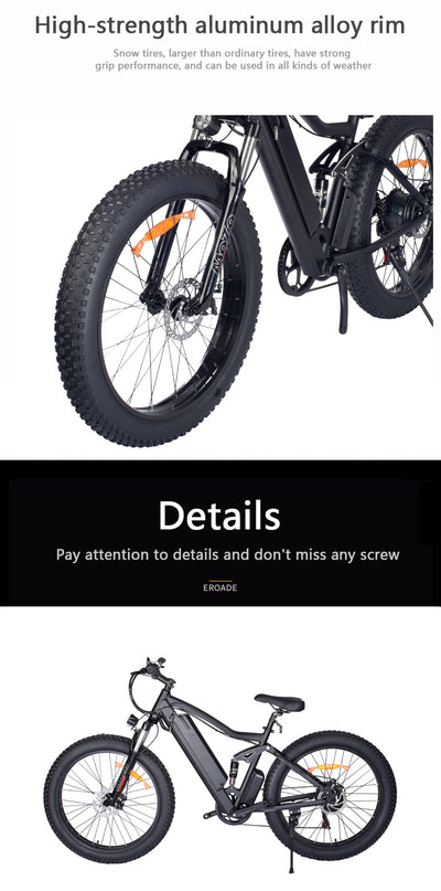 EBIKESZ T26 Electric Bicycle, 500W Motor,48V 10AH Mountain EBIKE EBIKESZ